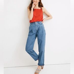 Pleated Tapered Wide-leg jeans Size 0